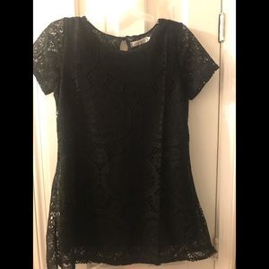 Black lace mini dress